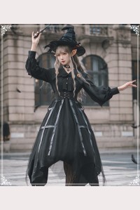 Cat Eye Gothic Lolita Dress OP 4pc Set by YingLuoFu (SF110)